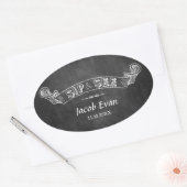 Chalkboard Sip en See Party Baby Ovale Sticker (Envelop)