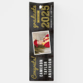 Chalkboard Sketch 2025 Congrats Foto Afstuderen Spandoek (Verticaal)