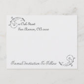 Chalkboard slaat de datum op Aankondigingskaart (Achterkant)