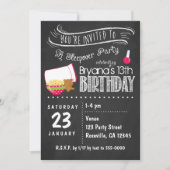 Chalkboard Slepover Anniversaire Fête Invitations (Devant)