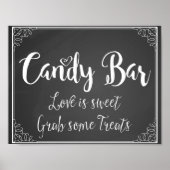 Chalkboard Snoep Bar, bruiloft of partijafdruk Poster (Voorkant)