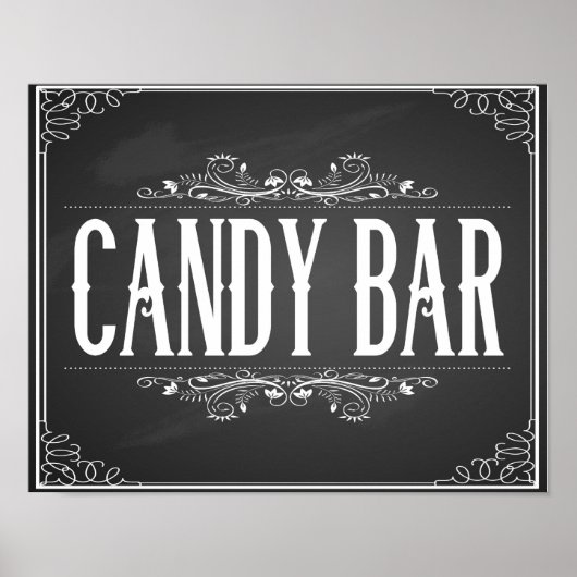 Chalkboard Snoep Bar Print voor bruiloft of feestd (Voorkant)