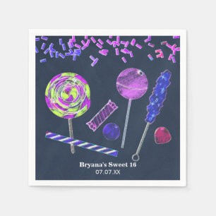 Chalkboard Snoep Land snoepjes krijt Doodles Party Servet