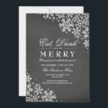 Chalkboard Snowflake Fête de Noël Invitation<br><div class="desc">Plus d'invitations à la fête de Noël en tableau noir dans le Little Bayleigh Store!</div>