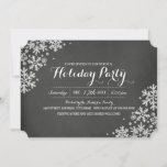 Chalkboard Snowflake Fête Invitation<br><div class="desc">Invitations de Noël plus modernes dans le Little Bayleigh Store!</div>