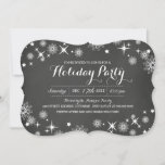 Chalkboard Snowflake Fête Invitation<br><div class="desc">Invitations de Noël plus modernes dans le Little Bayleigh Store!</div>