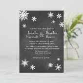 Chalkboard Snowflake Weddenschap Kaart (Staand voorkant)