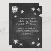 Chalkboard Snowflake Weddenschap Kaart (Voorkant / Achterkant)