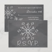 Chalkboard Snowflake Wedding RSVP-reactiekaart RSVP Kaartje (Voorkant / Achterkant)