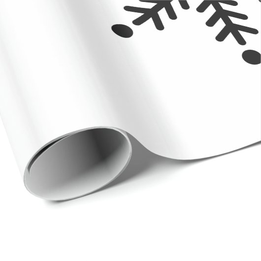 Chalkboard - Snowflake - Zwart/wit Cadeaupapier (Rol Hoek)