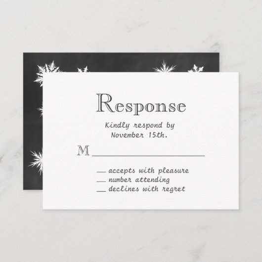 Chalkboard Snowflon RSVP (Devant / Derrière)