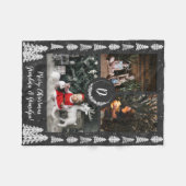 Chalkboard Snowy kerstbomen Holiday Fleece Deken (Voorkant (Horizontaal))