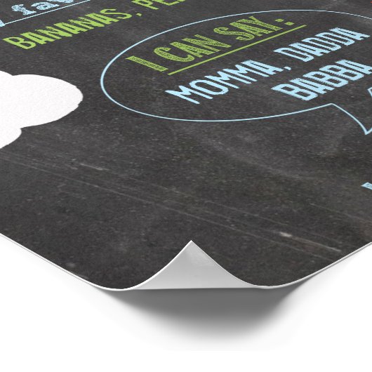 Chalkboard Spaceship personalized 1 year poster (Hoek)