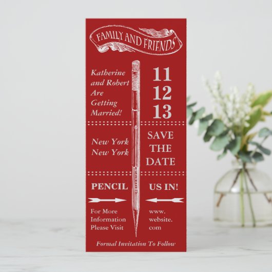 Chalkboard  sparen de Datum Save The Date (Staand voorkant)