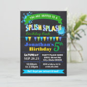 Chalkboard Splish splash verjaardagsfeest Kaart (Staand voorkant)