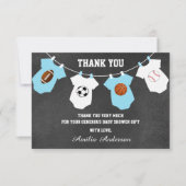 Chalkboard Sports Thème MERCI baby shower (Devant)