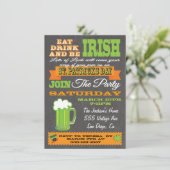 Chalkboard St. Patrick's Day Party Invitation (Debout devant)