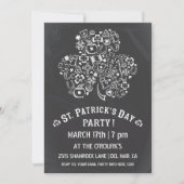 Chalkboard St. Patrick's Day Party Invitation II Kaart (Voorkant)