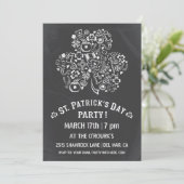 Chalkboard St. Patrick's Day Party Invitation II Kaart (Staand voorkant)
