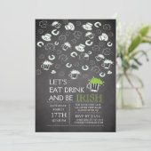 Chalkboard St Patrick's Day Party Invitation Kaart (Staand voorkant)
