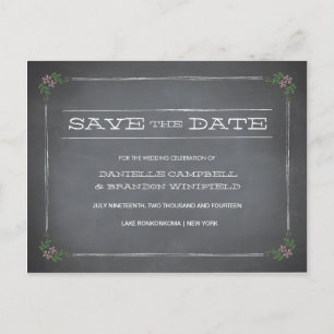Chalkboard Stencil Pink Save the Date Aankondigingskaart