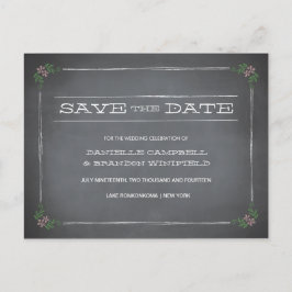 Chalkboard Stencil Pink Save the Date Aankondigingskaart