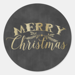 Chalkboard Sticker Gold Merry kerst