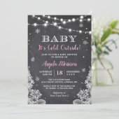 Chalkboard String Lights Baby Het is buiten koud Kaart (Staand voorkant)