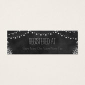 Chalkboard String Lights Gift Registry Enclosures Mini Visitekaartjes (Voorkant)