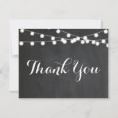 Chalkboard String Lights Merci Carte Note (Devant)
