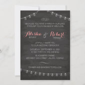 Chalkboard String Lights Rustic Country Invitation Kaart (Voorkant)