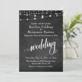 Chalkboard String Lights, Typografie Wedding Kaart (Staand voorkant)