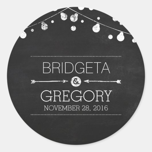 chalkboard string lumières mariage autocollants (Devant)