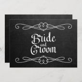 Chalkboard Style "Bride and Groom" Wedding Sign. (Voorkant / Achterkant)