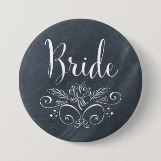 Chalkboard Style Bride-Button Ronde Button 7,6 Cm