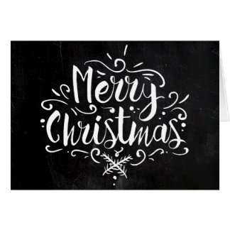 Chalkboard Style Christmas Kaart - Zwart/Wit