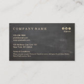 Chalkboard Style Elegant Monogram Loyalty Card Visitekaartje (Achterkant)