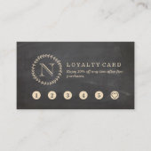 Chalkboard Style Elegant Monogram Loyalty Card Visitekaartje (Voorkant)