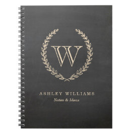 Chalkboard Style Monogram Notitieboek