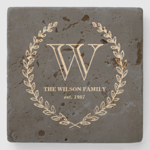 Chalkboard Style Monogram Tile Stenen Onderzetter