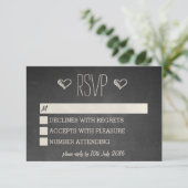 Chalkboard Style RSVP Kaartje (Staand voorkant)