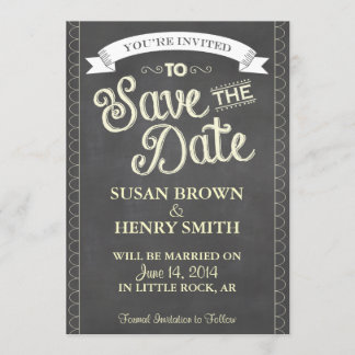 Chalkboard Style SLA DE DATUM OP Save The Date