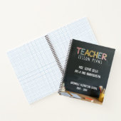 Chalkboard-Style Teacher Lesson Planner Notitieboek (Binnen)