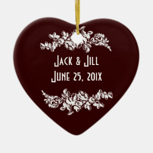 Chalkboard Style WEDDING Gift Keramisch Ornament