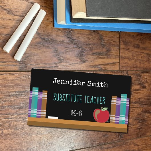 Chalkboard Substitut Cartes de visite enseignant