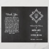 Chalkboard Sugar Skull Flourish Wedding Programmes (Devant)