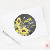 Chalkboard Sunflower Rustic Bedankt Label (Envelop)