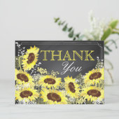 Chalkboard Sunflower Rustique Merci moderne (Debout devant)