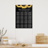 Chalkboard Sunflower Wedding Seating Chart 16 Poster (Keuken)