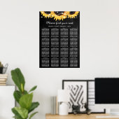 Chalkboard Sunflower Wedding Seating Chart 16 Poster (Thuiskantoor)